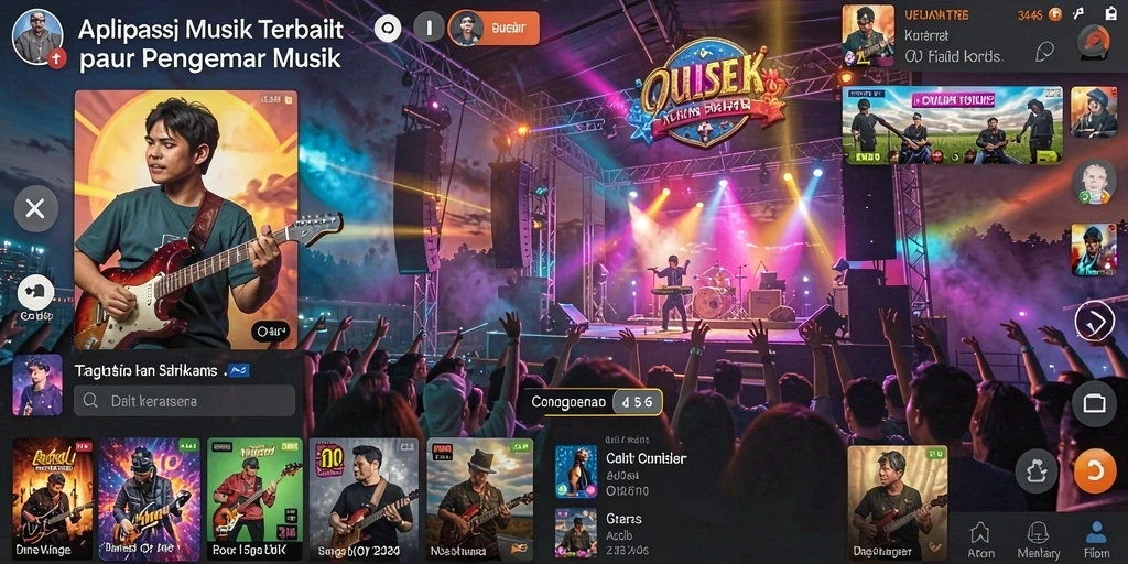 Tampilan gameplay menarik dari aplikasi 3446 untuk penggemar musik.