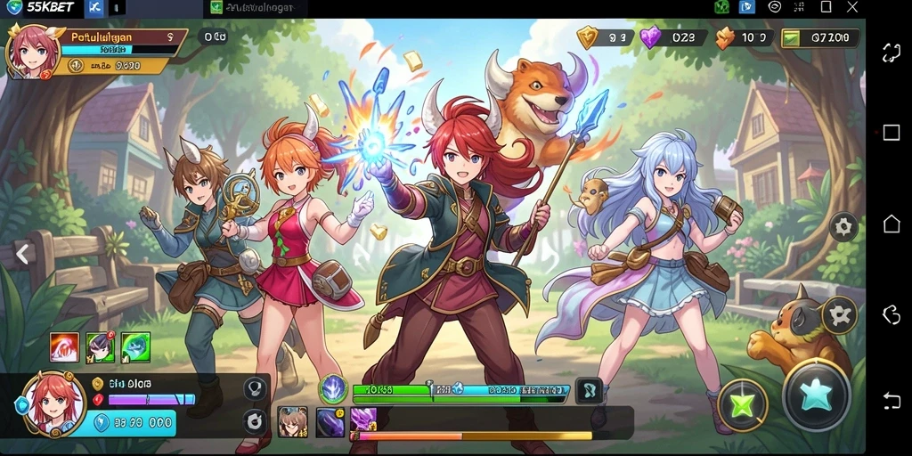 Tampilan menarik dari gameplay 55KBET yang penuh aksi anime.