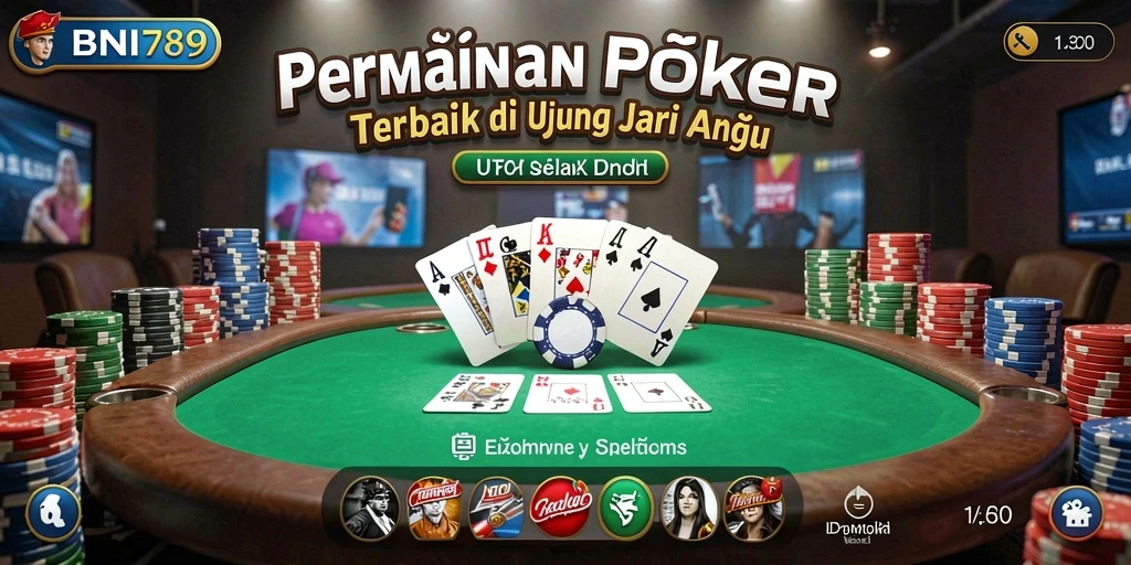 Screenshot gameplay Poker BNI789 yang menampilkan momen seru di meja.