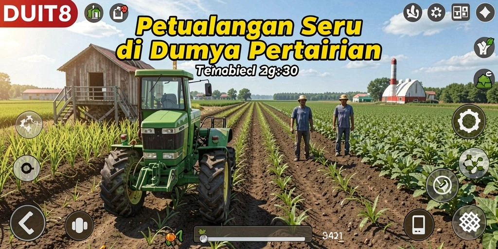 Tampilan gameplay seru dengan aktivitas pertanian yang beragam.