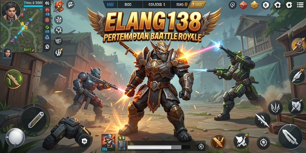 Screenshot gameplay ELANG138 menunjukkan aksi intens Battle Royale.