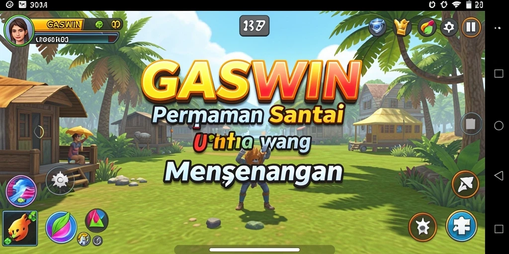 Tampilan gameplay GASWIN yang ceria dan menarik.