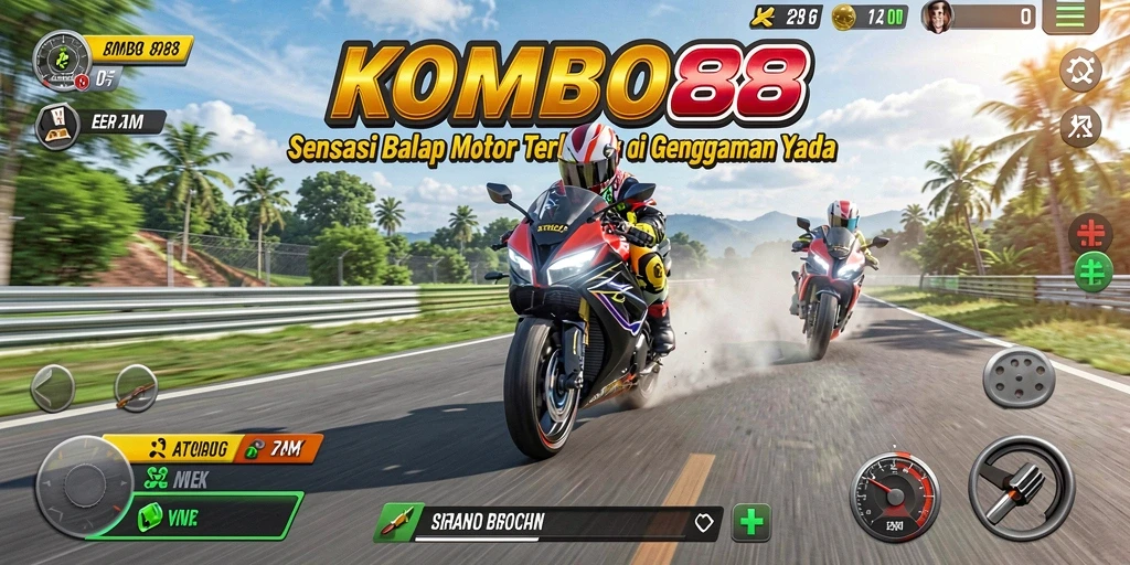 Screenshot menampilkan aksi balap motor yang mendebarkan dan grafis berkualitas tinggi.