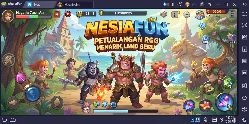 Screenshot gameplay NESIAFUN menunjukkan petualangan RPG yang seru dan mendebarkan.