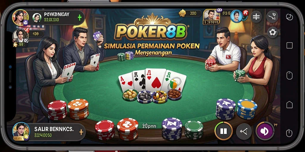 Tampilan gameplay POKER88 yang realistis dan mendebarkan.