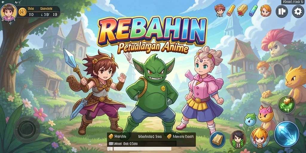 Tampilan gameplay anime yang menakjubkan dan penuh warna.