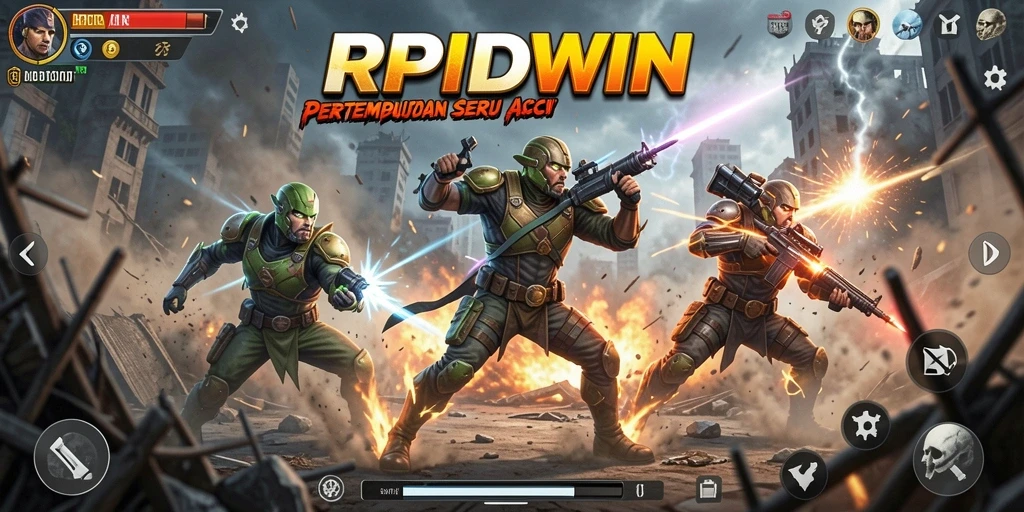 Screenshot gameplay RPIDWIN menampilkan pertarungan seru dan grafis menakjubkan.