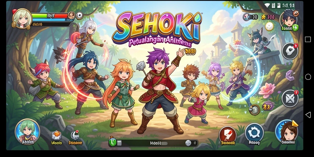 Tampilan gameplay SEHOKI yang menawan dan penuh warna.