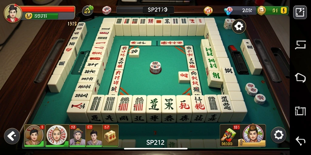 Screenshot dari permainan Mahjong SP212 menampilkan gameplay yang menarik.