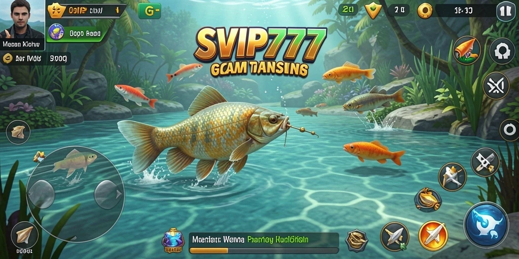 Tampilan gameplay SVIP777 dengan pemandangan memancing yang menawan.